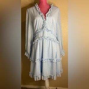 Selfie Leslie Light Blue Ruffle Dress